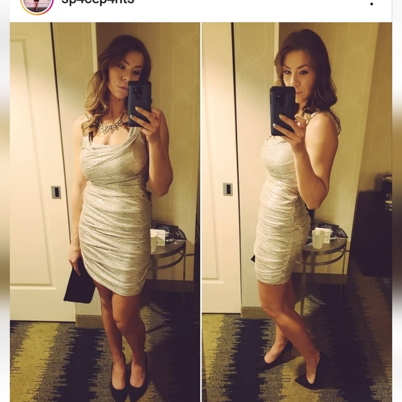 Gold Foil Express Party Dress - Size 4 - Picture 6 of 6